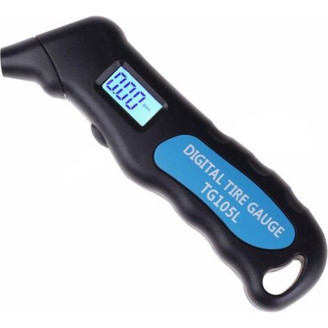 Tragbares digitales Reifendruckmessgerät mit hintergrundbeleuchtetem LCD-Display, bis zu 100 psi, mit Überdruckventil (1/5)