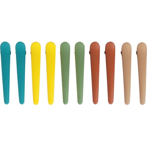 Juego de 10 pinzas de plástico de colores, estilo pico de pato, para peinar el cabello de mujeres y niñas. Kit de herramientas para peinar. (1/5)