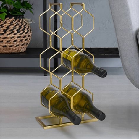 Weinregal aus Metall, für 8 Flaschen, H. 48 cm (1/4)
