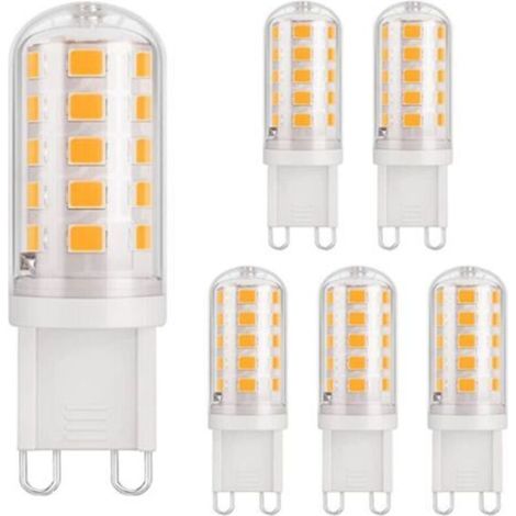 6 G9 LED bulbs, 3W (40W), 430lm, 3000K, 220-240V, CRI85, energy saving, standard ceramic base, warm white light (1/5)