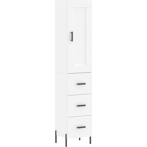 Credenza buffet cassettiera mobile contenitore organizer cucina soggiorno soggiorno alto 34,5 x 34 x 180 cm derivati del legno bianco 020032300