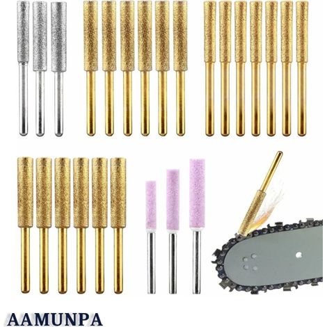 24 Stück/Set Diamant-Kettensägenschärfer, 3 Größen, Titanplatten, Kettensägen-Schärfräder, Schärfrad mit hoher Härte für Steingold-Power-Kettensägenschmuck (Größe: 5/32'', 3/16'', 7/32'') (1/5)