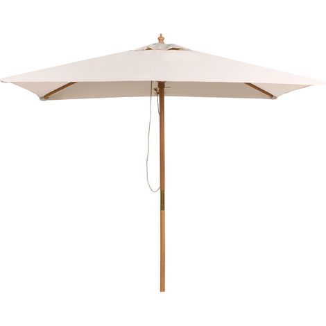 Sombrilla recta de jardín exterior con lona de tela apertura por cordón beige claro Flamenco (1/5)