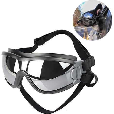Filiyano-Lunettes de protection oculaire pour chien, lunettes de soleil anti-UV, lunettes coupe-vent pour chiot avec monture ajustable (1/4)