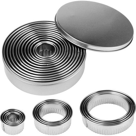 Emporte-pièces ronds - Lot de 12 - Acier inoxydable - Tailles variées (1/5)