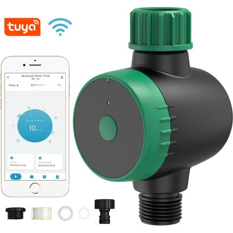 Le contrôleur de vanne d'irrigation WiFi, avec double commande à distance temporisée/quantitative via une application, est au cœur d'un système d'arrosage automatique de jardin. (1/5)