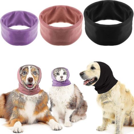 Cache-oreilles anti-anxiété pour le toilettage des chiens, écharpe antibruit pour animaux de compagnie, cache-oreilles montants - Taille M - violet-M