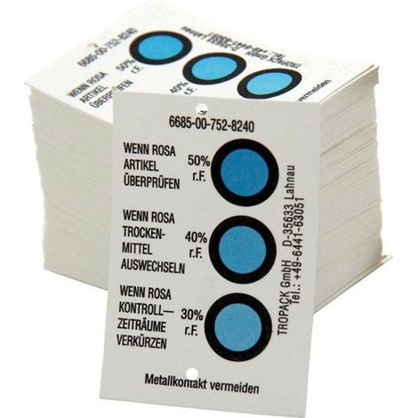 Feuchtigkeitsindikator Typ B Anzeigebereich 30-40-50% 125St./Karton TRANSPAK