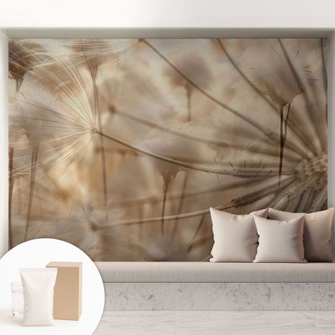 Tapete Vliestapete mit Kleber Wandtapete modern - Tapete mit Motiv - Tapete Schlafzimmer Zarte Pusteblumen 208x146 cm (1/5)