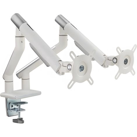 Federbelastete Tischhalterung, Doppelarm, weißes Gehäuse SolidHand-BS02 (1/5)