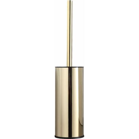WC-Bürste mit Halter. Goldfarbene WC-Bürste aus Edelstahl 304. Badezimmer-Reinigungsbürsten-Set – 19 cm