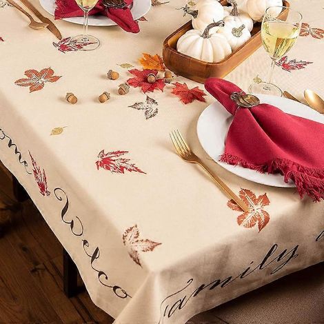 Nappe décorative de cuisine à motif de feuilles d'automne, napperon de table, napperon sur le thème de Noël
