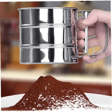 Setaccio per farina in acciaio inox con manovella manuale. (1/5)