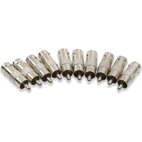 adaptateurs BNC femelle vers RCA mâle, adaptateur de câble coaxial d'alimentation CCTV compatible avec caméra de sécurité CCTV (1/5)