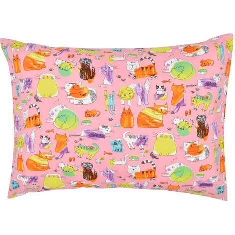 Taie d'oreiller enfant en coton imprimé, style enveloppe, idéale pour les voyages, disponible en plusieurs tailles. (1/5)