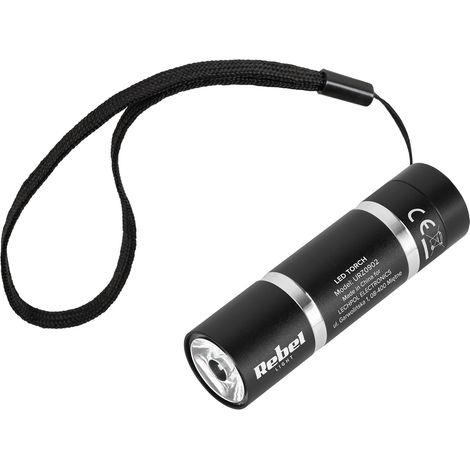 Linterna LED de bolsillo Rebel de 1W y 3 pilas AAA, fabricada en aluminio. (1/2)