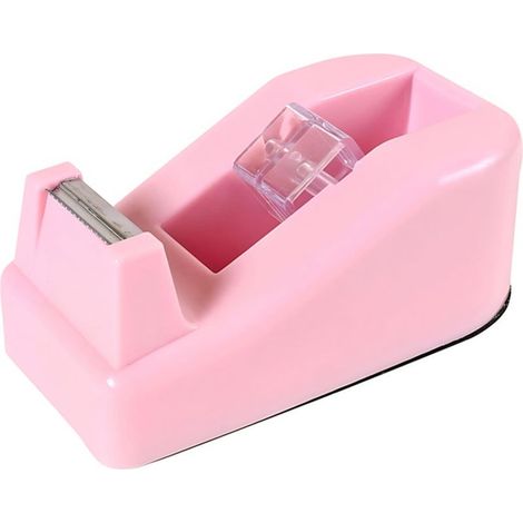 Dévidoir de ruban adhésif de bureau lesté rose pour ruban adhésif standard, joli distributeur de ruban adhésif pour femme, maison, école ou bureau (1/5)