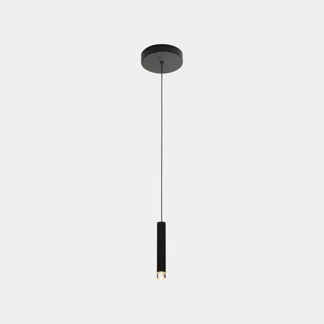 LedsC4 Candle - Lámpara Colgante de Techo LED 4.1W y 154lm con Luz Cálida 2700K. Diámetro 2.5cm. Estructura de Acero. Color Negro