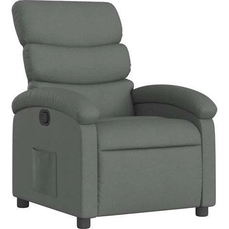 Fauteuil inclinable en tissu gris foncé (1/5)