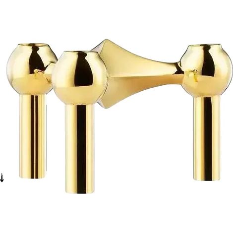 Portacandele, design moderno in acciaio, complemento d'arredo versatile, 1 pezzo, oro (1/2)