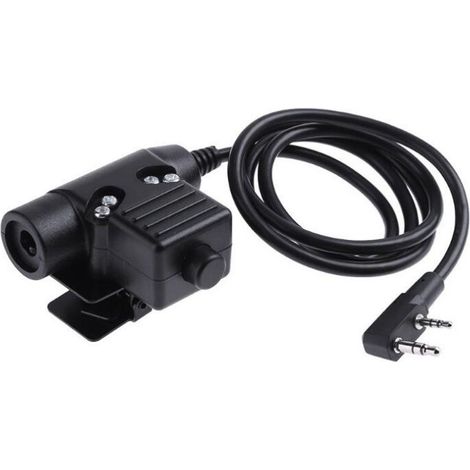 U94 Connecteur PTT Kenwood 2 Broches Push to Talk pour Talkie Walkie Airsoft Z113-KEN