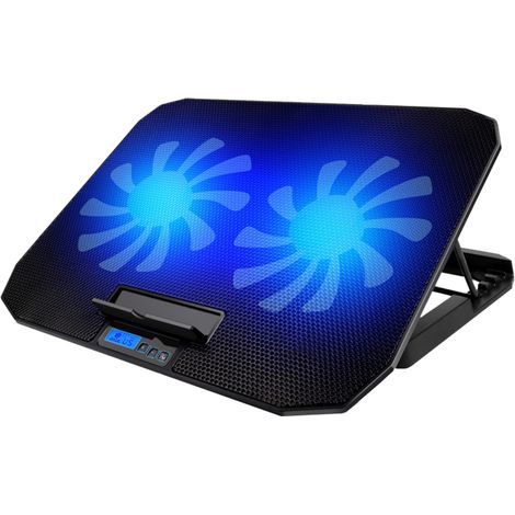 Set aus 2 Turbinenlüftern für Laptop-Kühler und silbernem Laptopständer, mehrere ergonomische Höhen.
