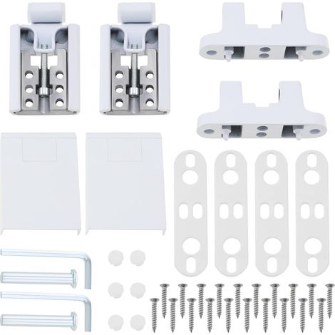 2 Ensembles Charnière de Porte Robuste Gauche-Droite pour Portes Françaises en PVC et Acier - Blanc (1/5)