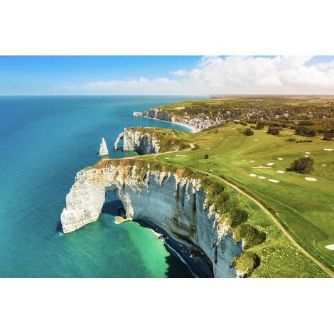 Tableau sur toile hauteur d'Etretat 65x97 cm - Impression sur Toile Murale Décorative - Image imprimée en HD sur Toile - Toile sur Châssis en Bois FSC - Fabriqué en France (1/4)