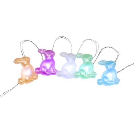 Guirlande Lumineuse En Cuivre - Lapins De Pâques En Forme De LED - 300 cm - Multicolore - Alimentée Par Piles AA - Décoration Intérieure Et Extérieure (1/5)