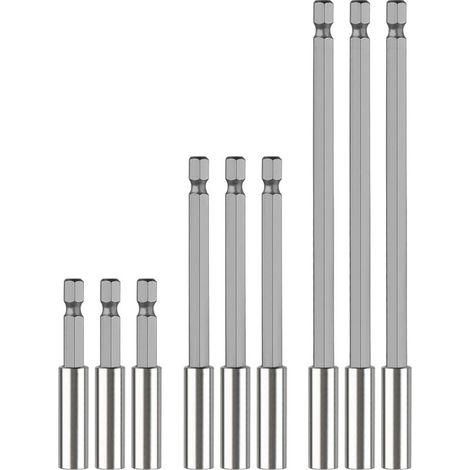 9 Pack Screwdriver Bits Magnetic 1/4" Porte Embouts Magnétique Extension Tige Hexagonale Embout Visseuse Rallonge Visseuse Support de 60/100/150 mm, Tige D\'extension de Foret