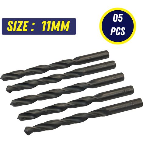 Dapetz ® 10Pcs x 11mm HSS Jobber Drill Bits, Black Twist Drill Bits for Stainless Steel Copper Aluminium Alloy Metal, Wood and Plastics DIN338 (1/5)