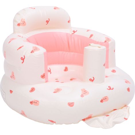Siège gonflable pour bébé avec pompe à air, canapé de soutien dorsal pour nourrisson, imprimé lapin, chaise haute gonflable (1/5)