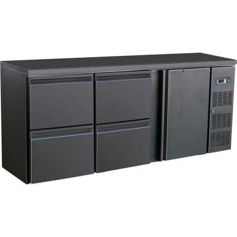 Arrière bar réfrigérée noir 1 porte et 4 tiroirs - Combisteel (1/3)