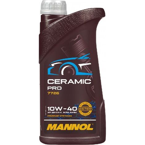 Huile moteur synthétique Mannol pour voiture, céramique 10W40, 1 L