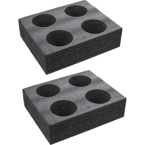 Set mit 2 tragbaren Transporttabletts für Kaffeetassen, Kaffeeverpackungstabletts, Milchteebecherhalter – 24 x 20 x 6,7 cm – Schwarz (1/4)