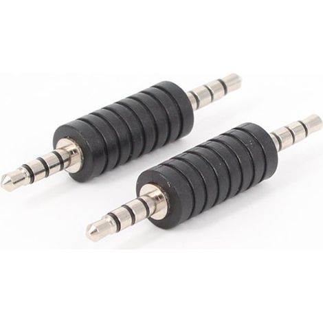 3.5mm 4-pole audio adapter, 4-section male-to-male connector, for extending audio signals from mobile phones and tablets. (1/3)