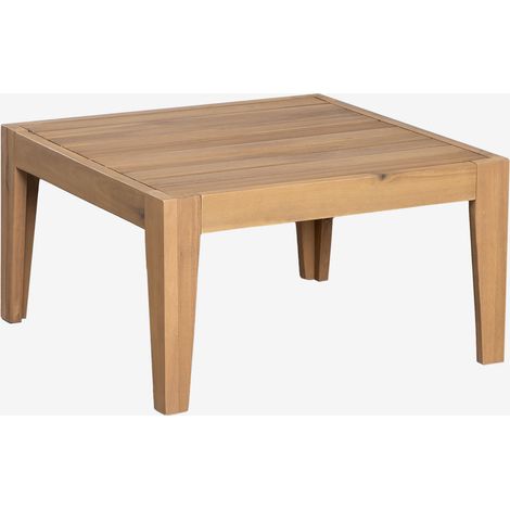 Sklum – Table basse de jardin carrée 60x60 cm en bois d'acacia – Durable et solide – Pour terrasse, balcon ou jardin – Nettoyage facile (1/5)