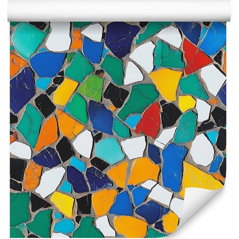 Papier peint mosaïque coloré dans les tons de mer et de bleu pour le salon et la chambre 50x1000 cm (1/5)