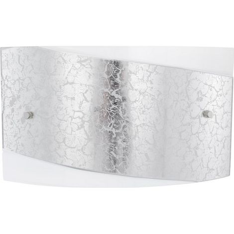 Merano Dauphin Applique murale 2 lumières blanc, verre craquelé doréLED E27 IP20