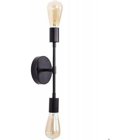 Applique Murale Vintage, Lumières Lampe Edison Rétro Style industriel pour Chambre Salon - Noir (1/5)