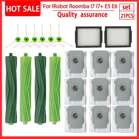 Filtre HEPA, brosse latérale, brosse principale pour aspirateur iRobot Roomba i7, i7, i6, i8, i3 Plus, E5, E7 (séries E et I) - Pièces détachées et accessoires