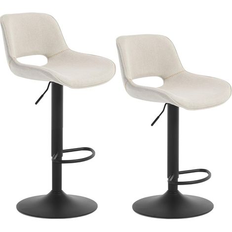 WOLTU 2x Sgabello da bar cucina alto girevole regolabile poggiapiedi Chicago - Beige