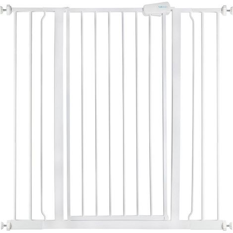 Safetots Extra Tall Metal Safety Gate Pressure Fit, 100.8cm - 108.4cm, White, 104cm in Height, Extra Tall Baby Gate