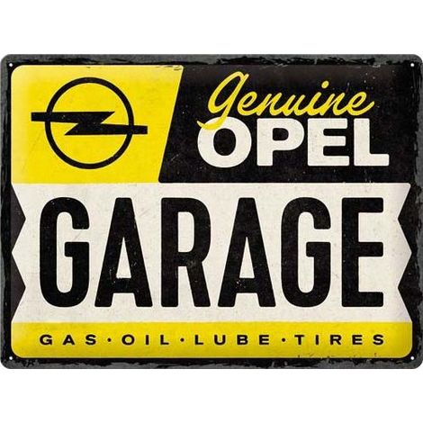 Plaque décorative en métal en relief 40 x 30 cm Opel - Garage (1/2)