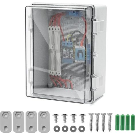 Boîte de Jonction Étanche IP65, Boîte de Distribution en Saillie, Boîte de Jonction pour Câble ABS, Protection pour Multiprise, Armoire de Commande Transparente Extérieure avec Accessoires (1/5)