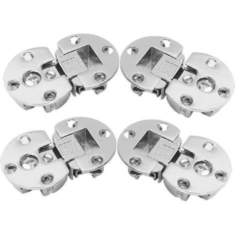 Homoyoyo Lot de 4 charnières invisibles réglables pour portes de placard, finition argentée. (1/5)