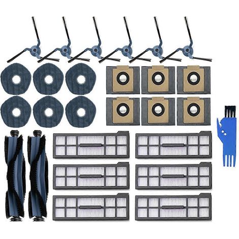 Pièces de rechange et accessoires pour X10 Pro Omni : brosse latérale, filtre, chiffons, tampons, sac à poussière (1/5)