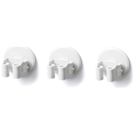 3 Pièces Porte-Balai Mural Auto-adhésif Porte Vadrouille Accroche Balai Mural sans Perçage Pince à Balai Supports de Balai de Vadrouille Blanche Accroche Balai pour Porte Salle de Bain (1/5)