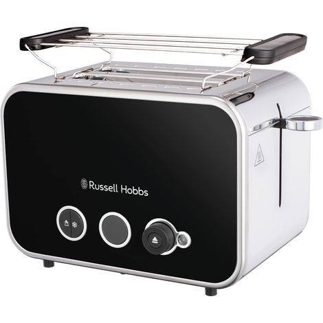 Russell Hobbs Tostapane, 6 livelli di doratura, fessure XL: crostoni e bruschette, LED, funzioni: scongela, riscalda, interrompi, scaldapanini integrato, Distinctions Black, 26430-56 (1/5)
