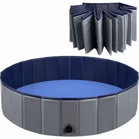 Piscine pliable pour chien 120 x 30 cm, fond antidérapant, PVC résistant, pour le bain et la fraîcheur de votre animal. (1/5)